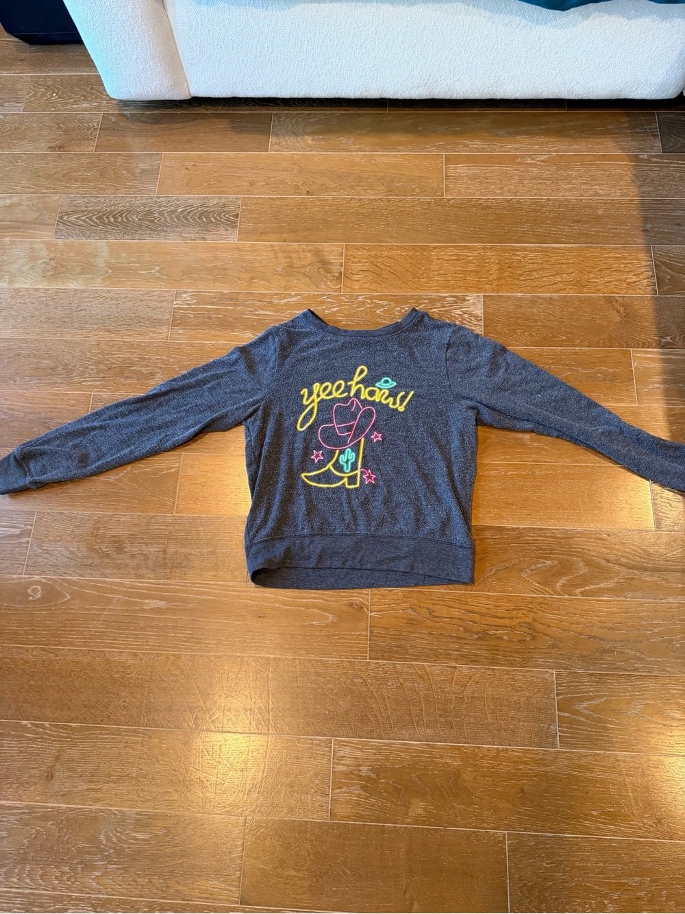 Wildfox Warm & Cozy Long Sleeve Shirt with Neon Western Graphic!